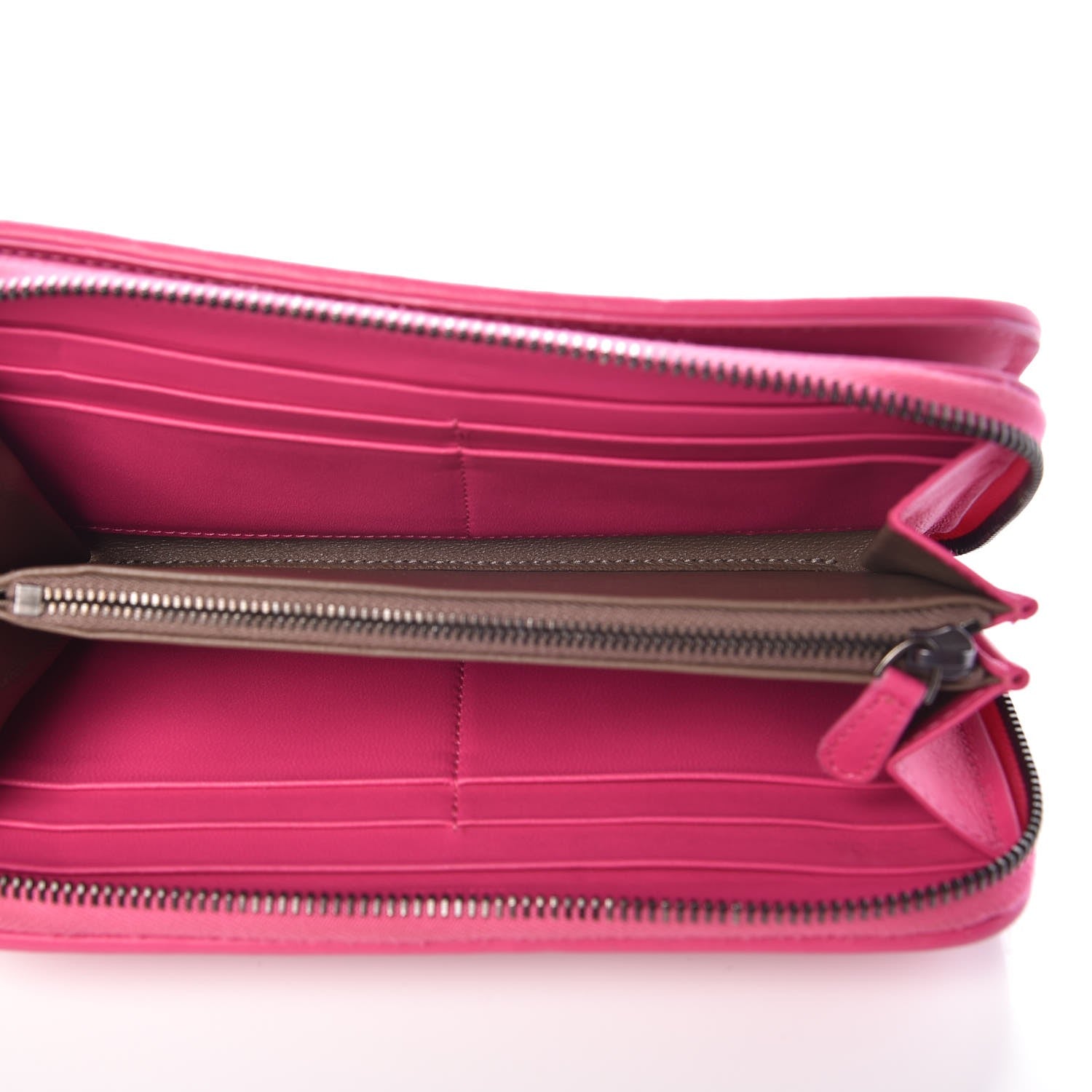 Bottega Veneta Nappa Intrecciato Zip Around Wallet Pink 5 of 13
