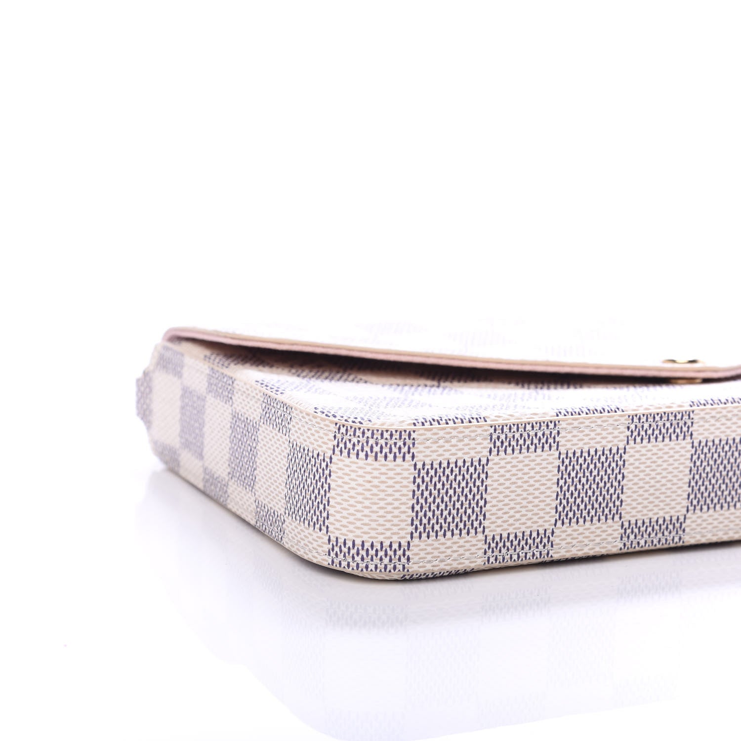 Louis Vuitton Damier Azur Pochette Felicie Chain Wallet Rose Ballerine 8 of 9