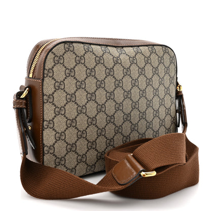 Gucci GG Supreme Monogram Azalea Calfskin Retro Interlocking G Messenger Shoulder Bag Beige Ebony Brown Sugar 3 of 15