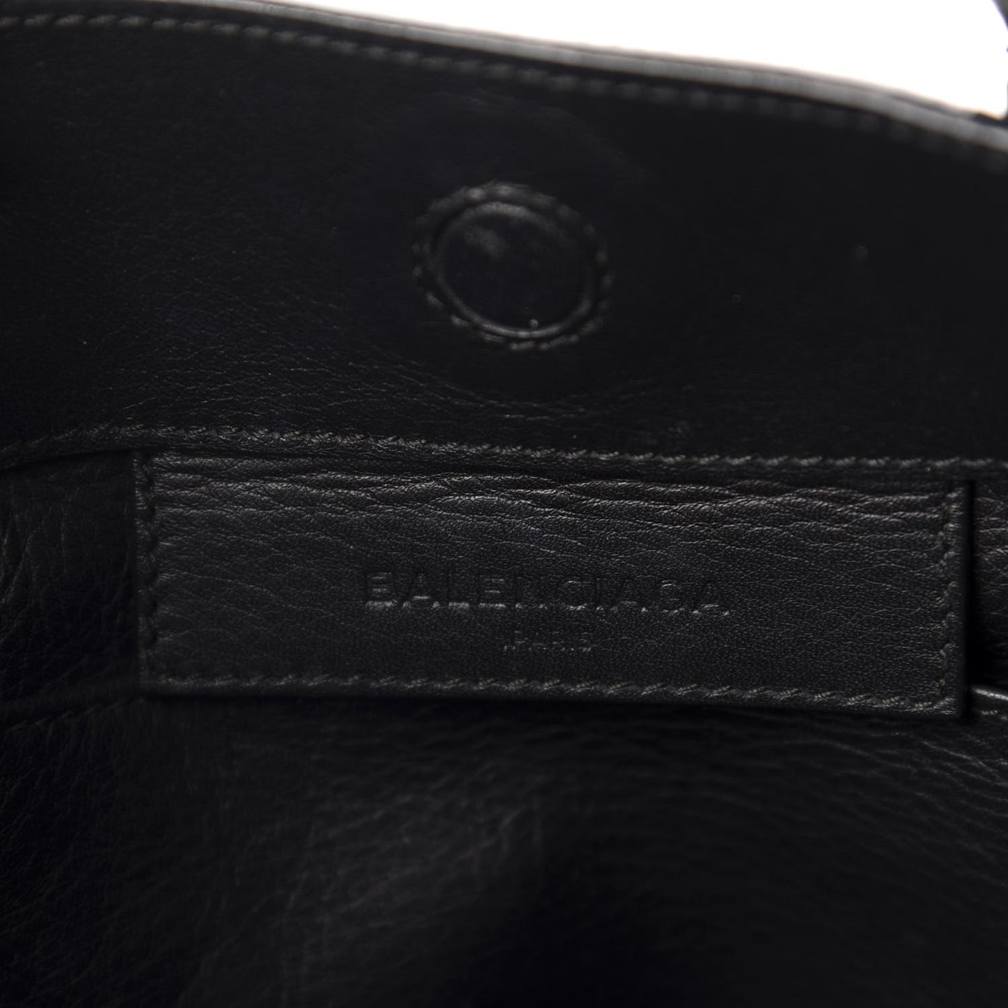 Calfskin Papier Mini A4 Zip Around Tote Black