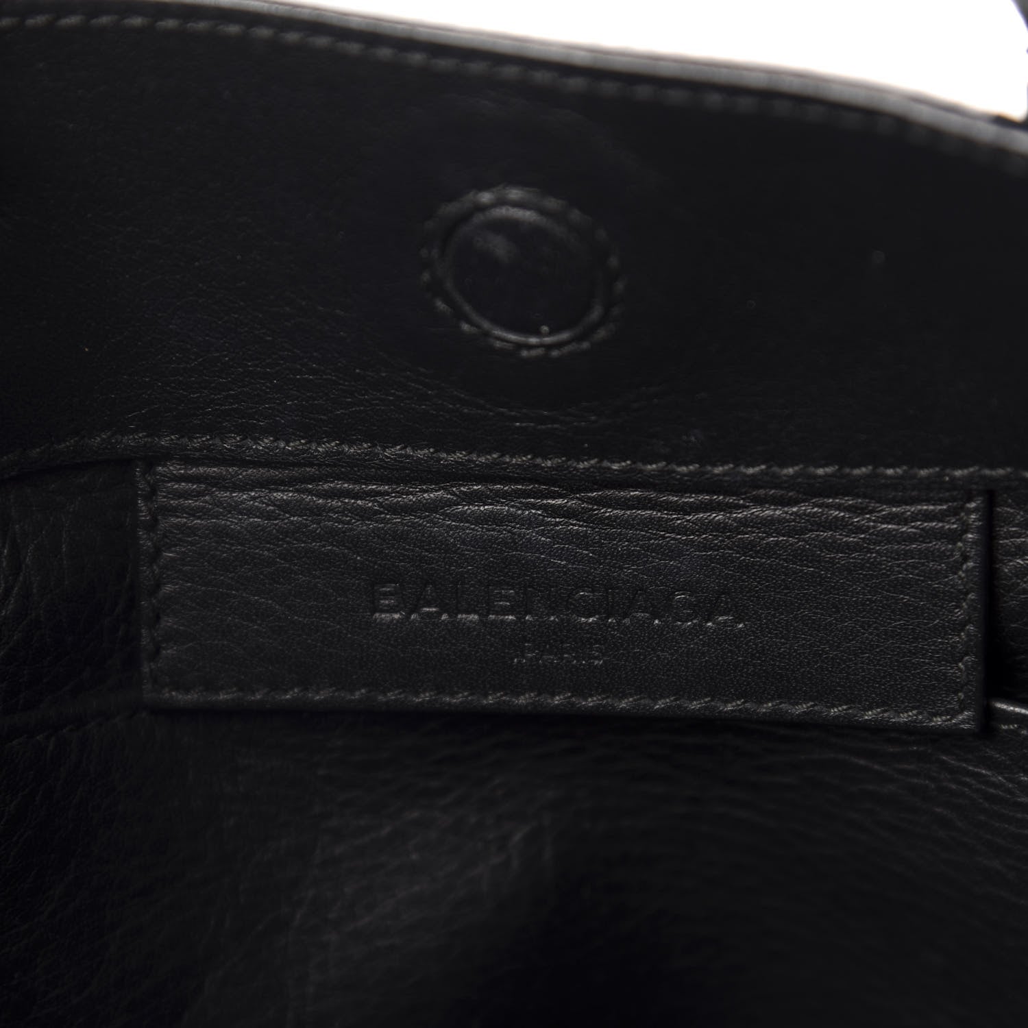 Balenciaga Calfskin Papier Mini A4 Zip Around Tote Black 8 of 10