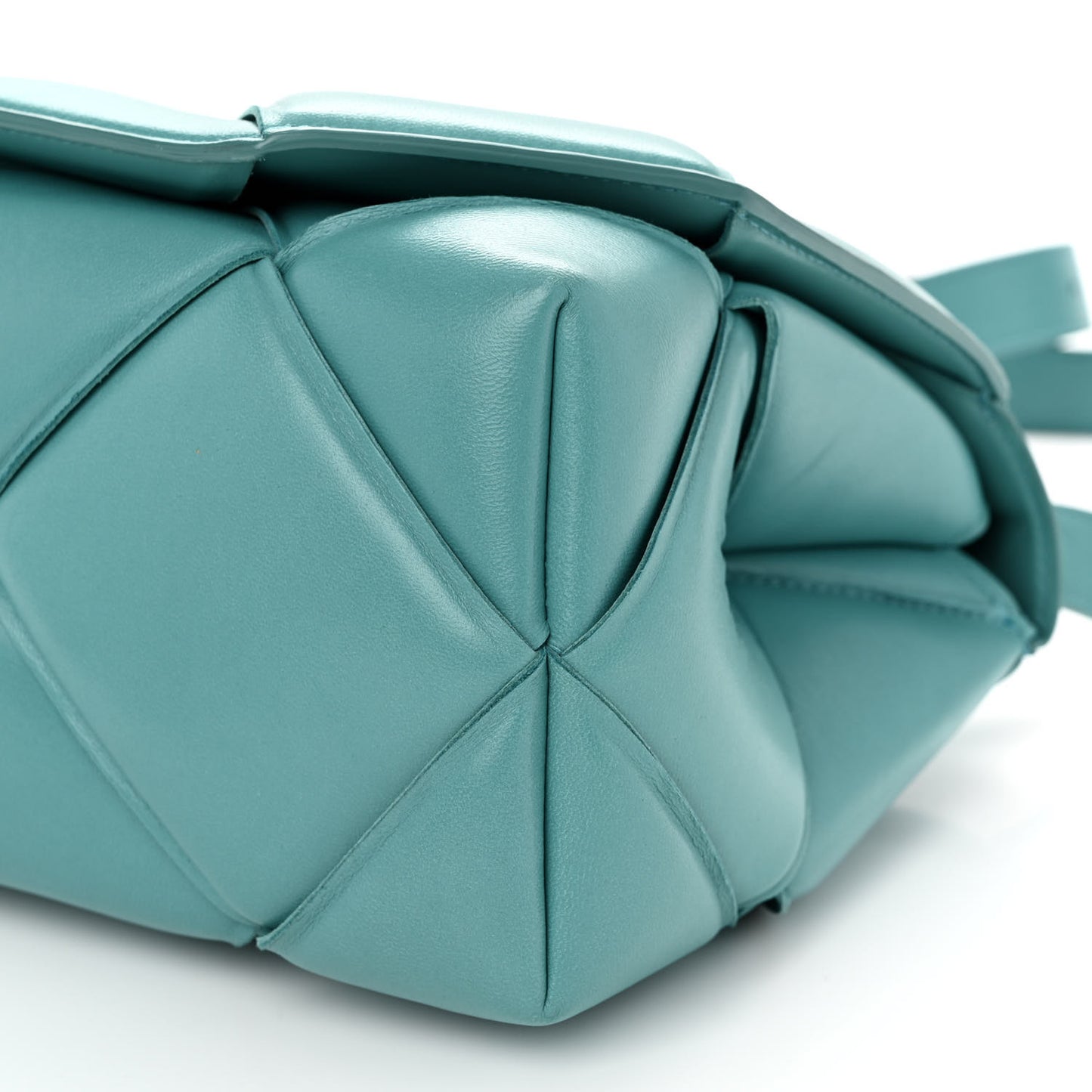 Nappa Intreccio Padded Top Handle Shoulder Bag Linoleum