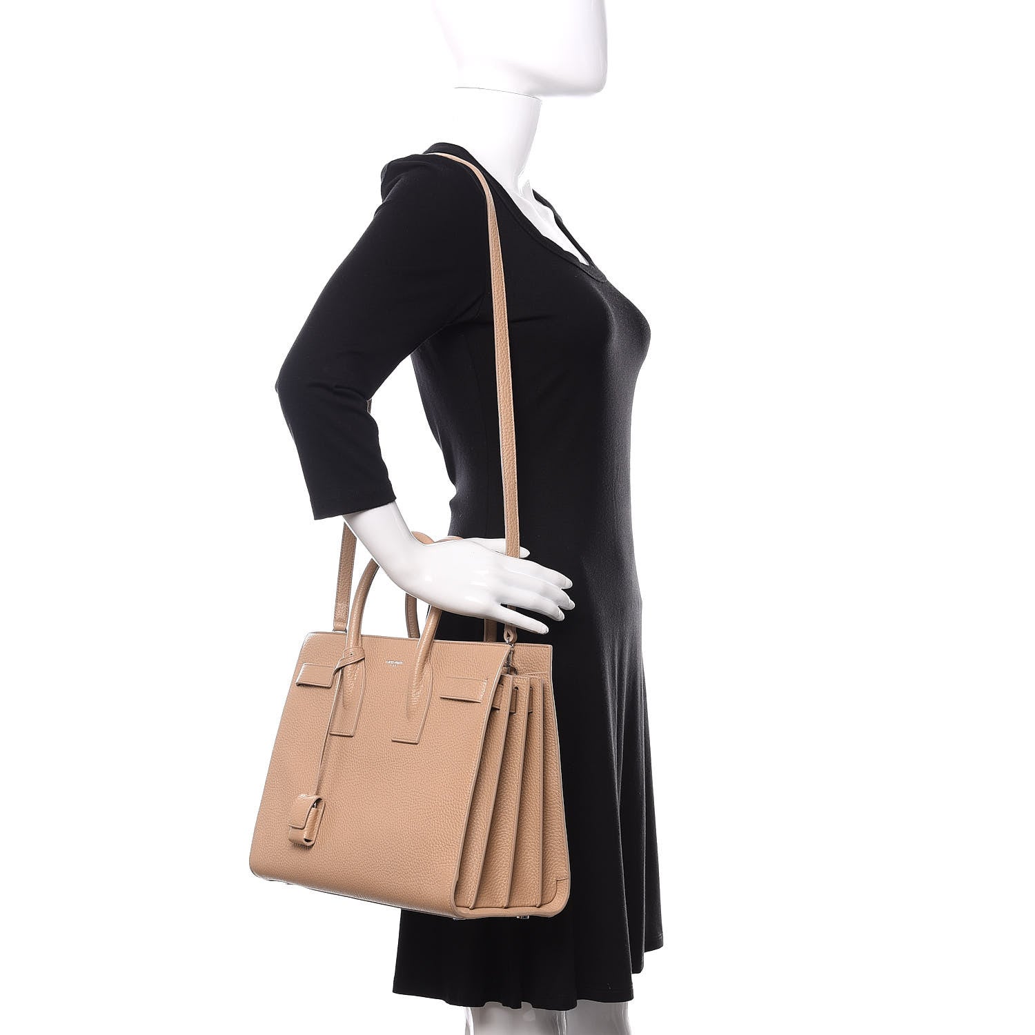 Saint Laurent Grained Calfskin Small Sac De Jour Dark Beige 2 of 11