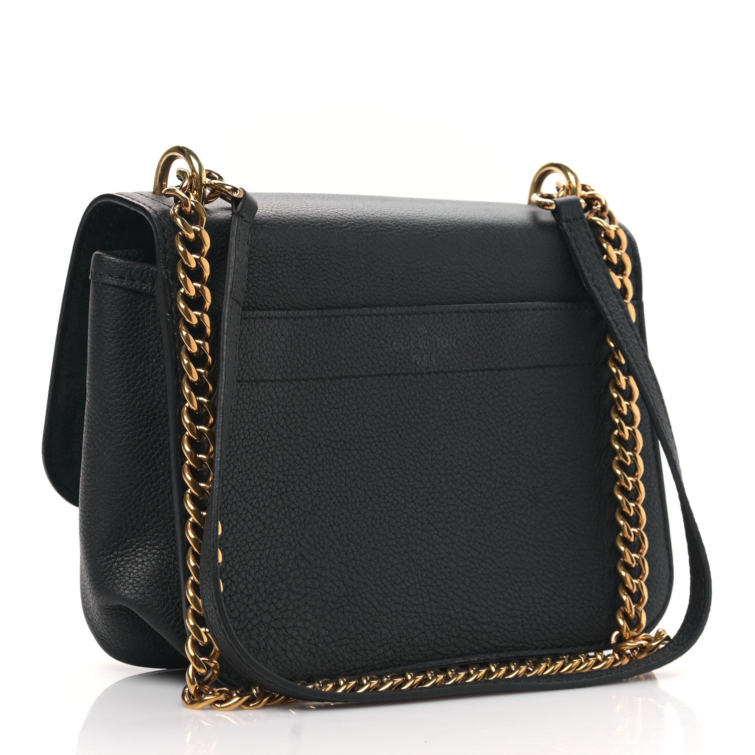 Louis Vuitton Grained Calfskin Lockme Chain Bag PM Black 3 of 8