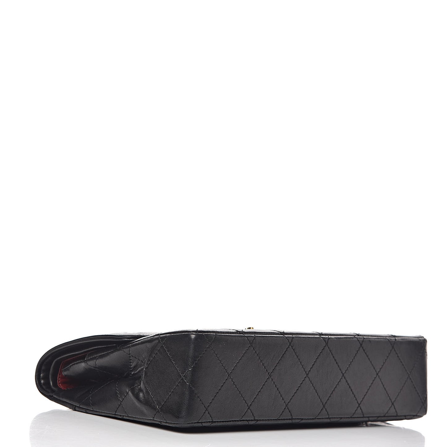 Lambskin Quilted Medium Double Flap Bag Black