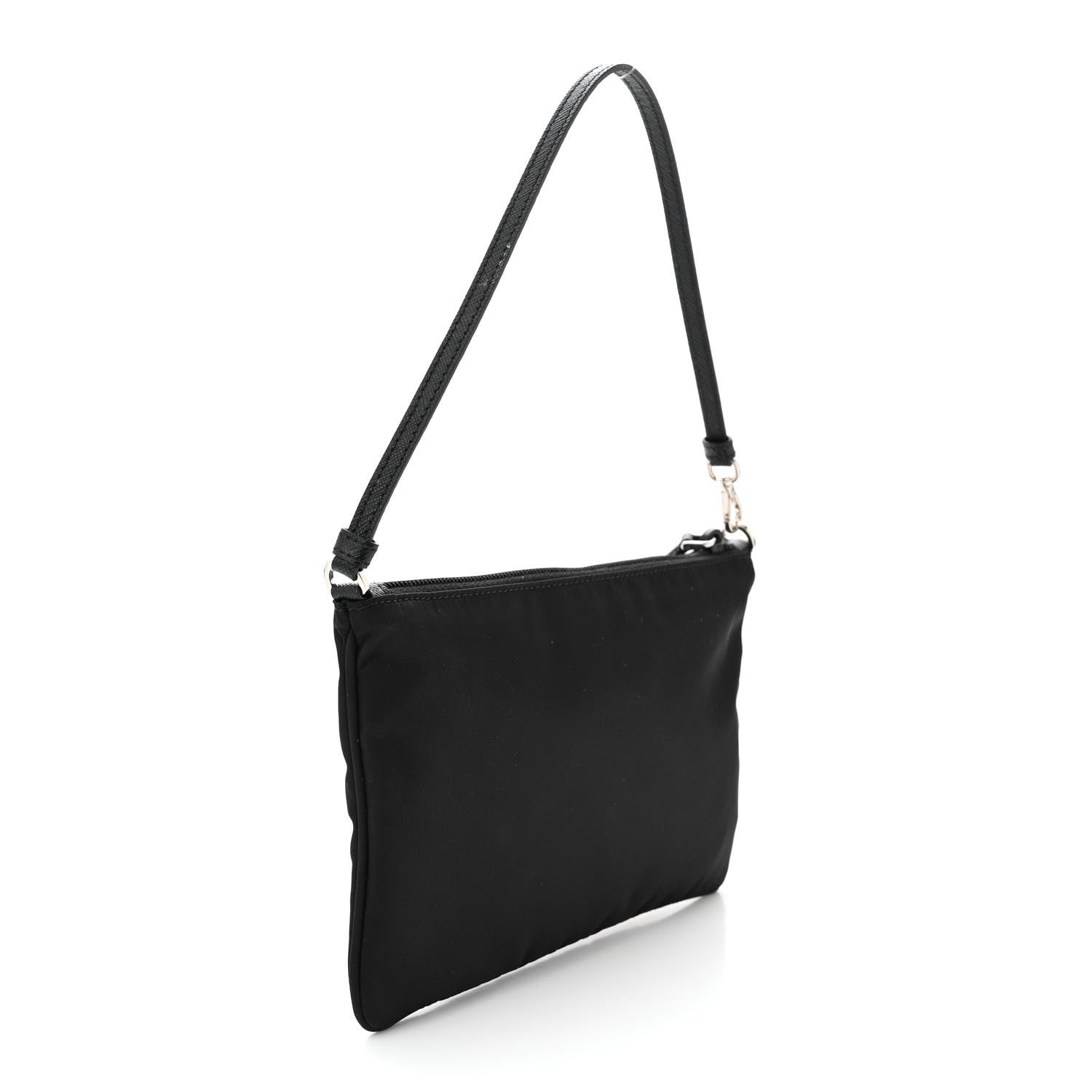 Prada Tessuto Nylon Saffiano Pochette Black 3 of 13