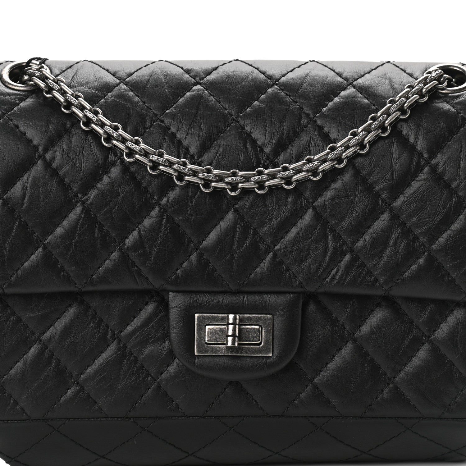 Chanel Aged Calfskin Quilted 2.55 Reissue 225 Flap Black 8 of 11