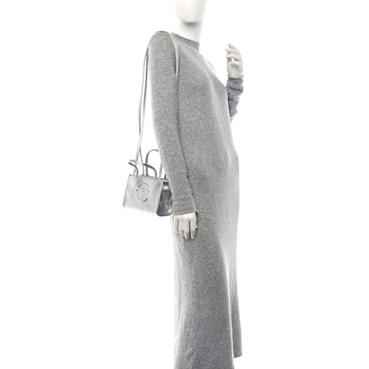 Telfar Metallic Vegan Leather Small Shopping Bag Silver 2 of 10