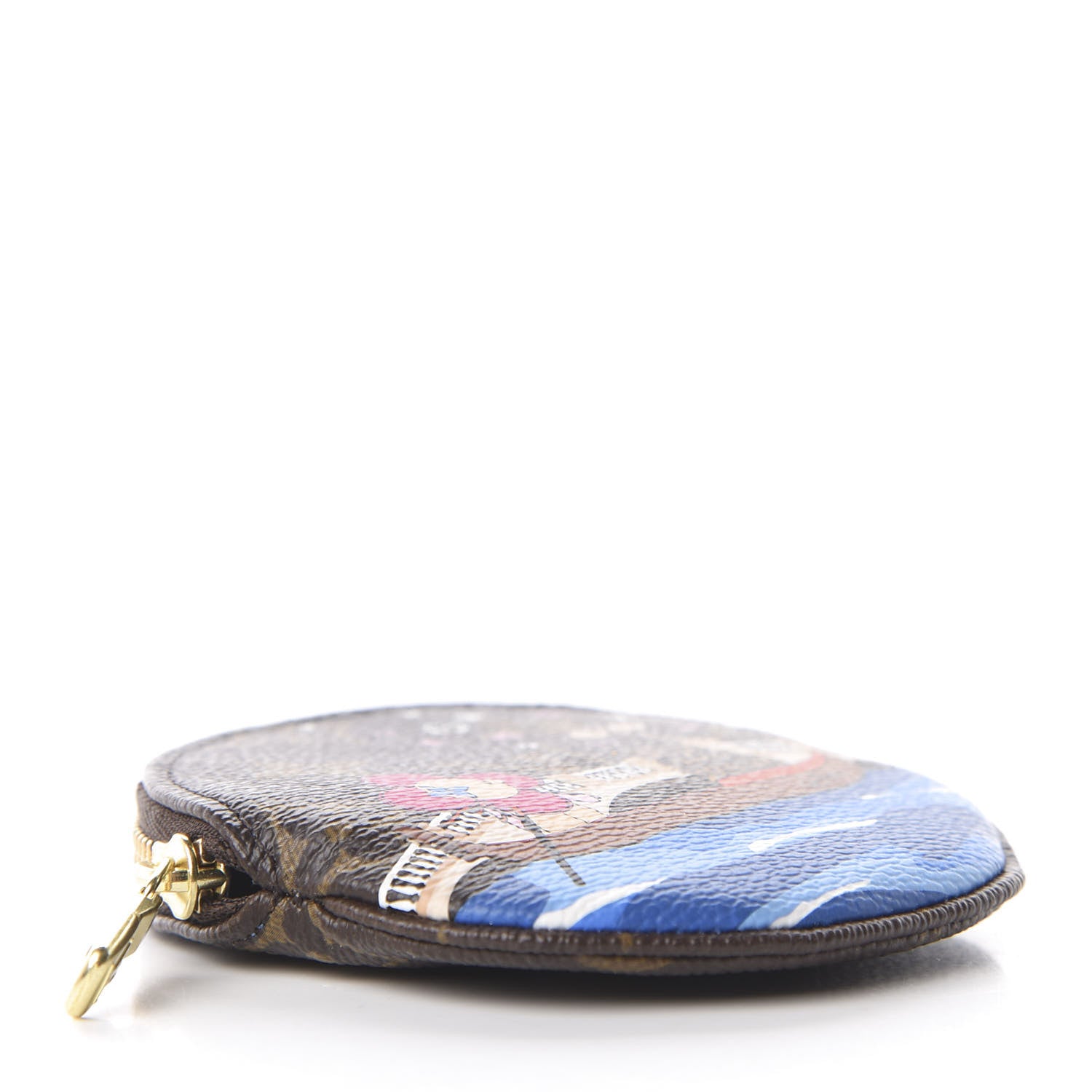 Louis Vuitton Monogram 2019 Christmas Animation Round Coin Purse Blue 4 of 10