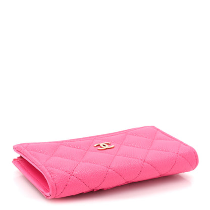 Chanel Caviar Quilted CC Zip Around Card Holder Pink 5 of 12