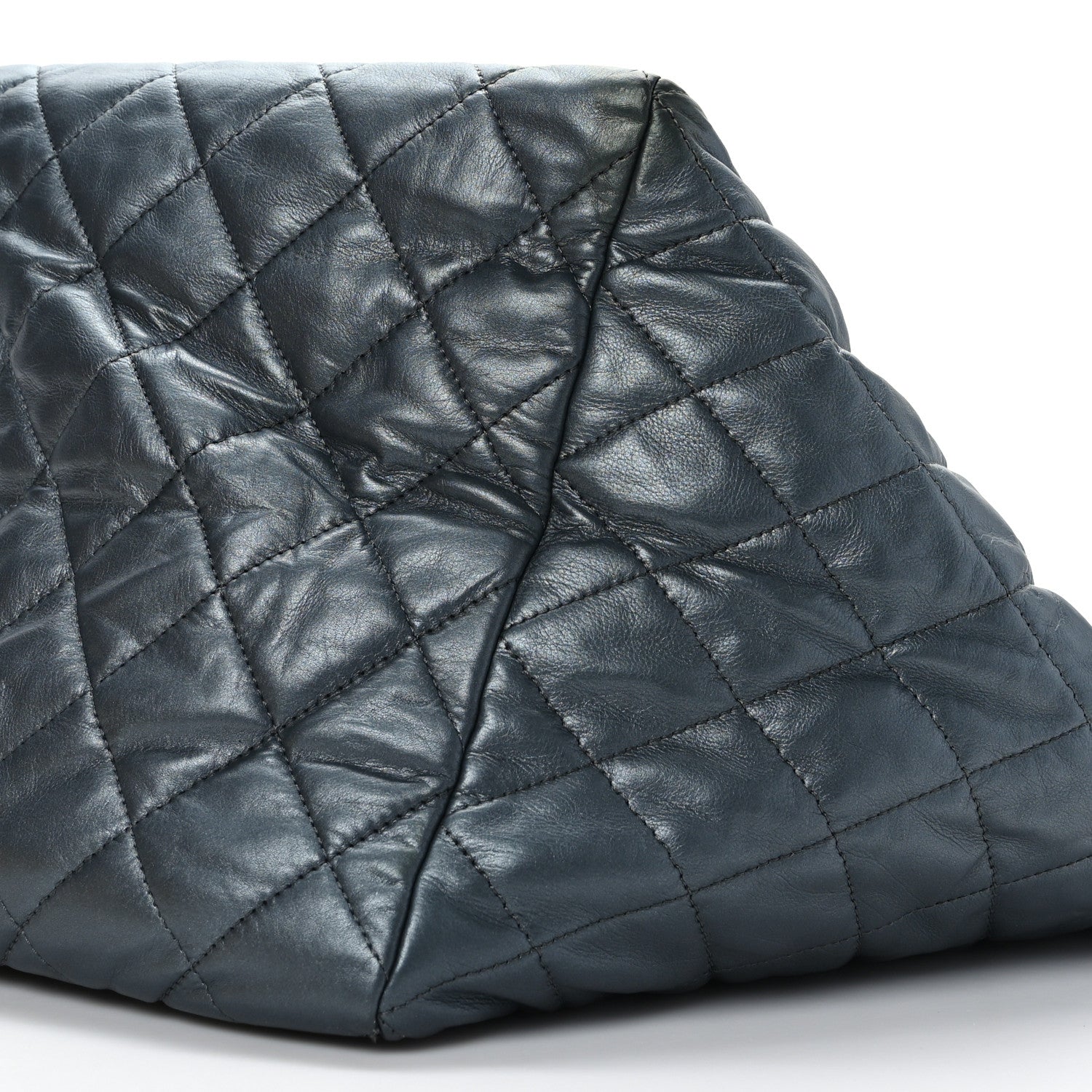 Chanel Metallic Lambskin Quilted Large Week End on Mars Tote Dark Grey 11 of 11