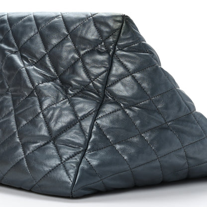 Chanel Metallic Lambskin Quilted Large Week End on Mars Tote Dark Grey 11 of 11