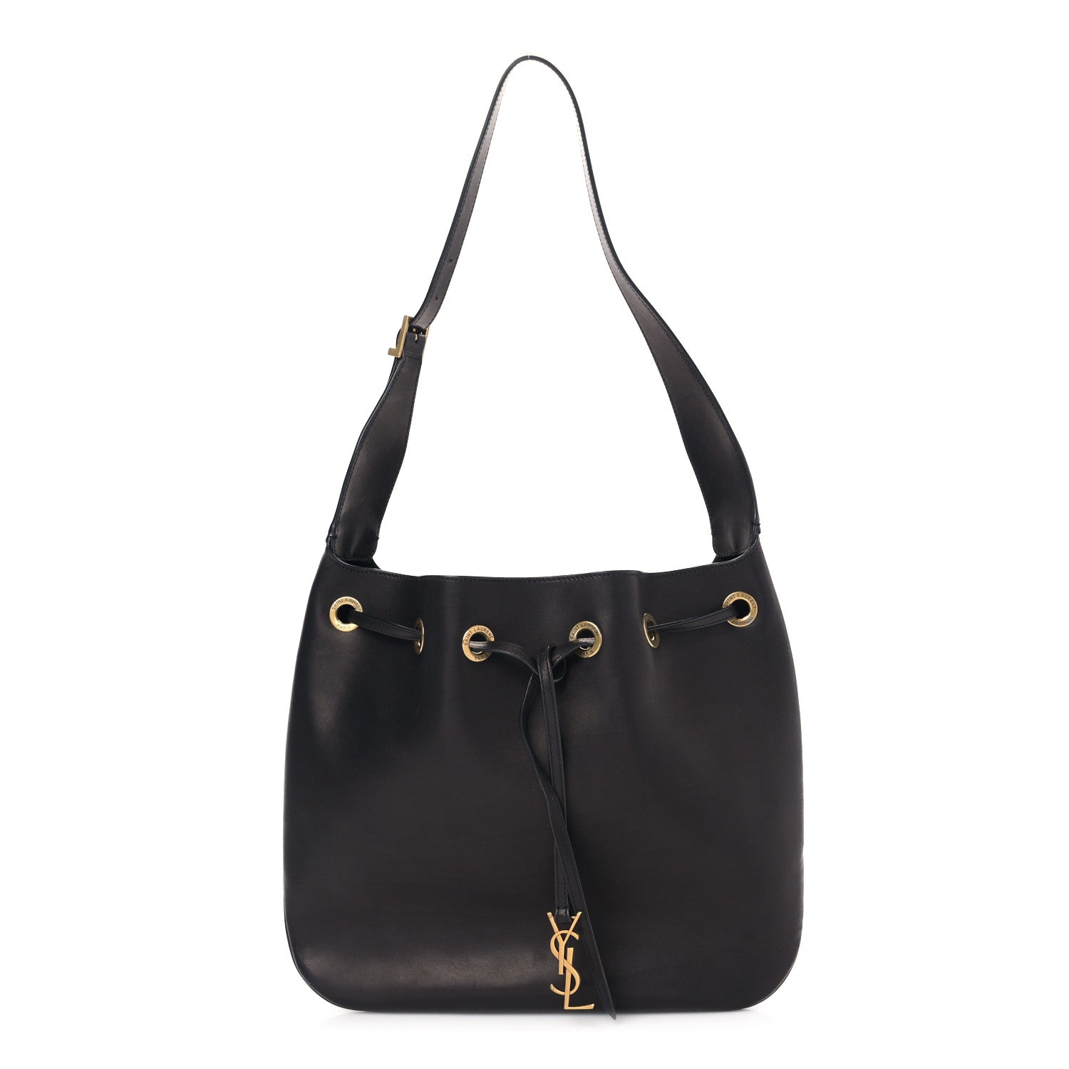 Saint Laurent Calfskin Medium Paris VII Flat Hobo Black 3 of 9