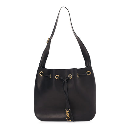 Saint Laurent Calfskin Medium Paris VII Flat Hobo Black 3 of 9