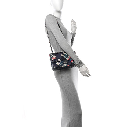 Chanel Lambskin Airline Printed Medium Double Flap Blue Multicolor 2 of 11