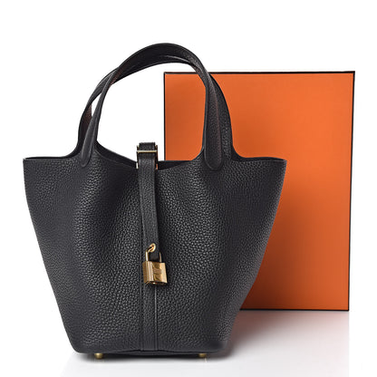 Hermes Taurillon Clemence Picotin Lock 18 PM Black 11 of 11