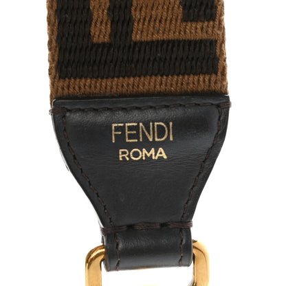 Fendi Ribbon Vitello Century FF 1974 Flat Studded Strap You Fango Marrone Ebano 4 of 5