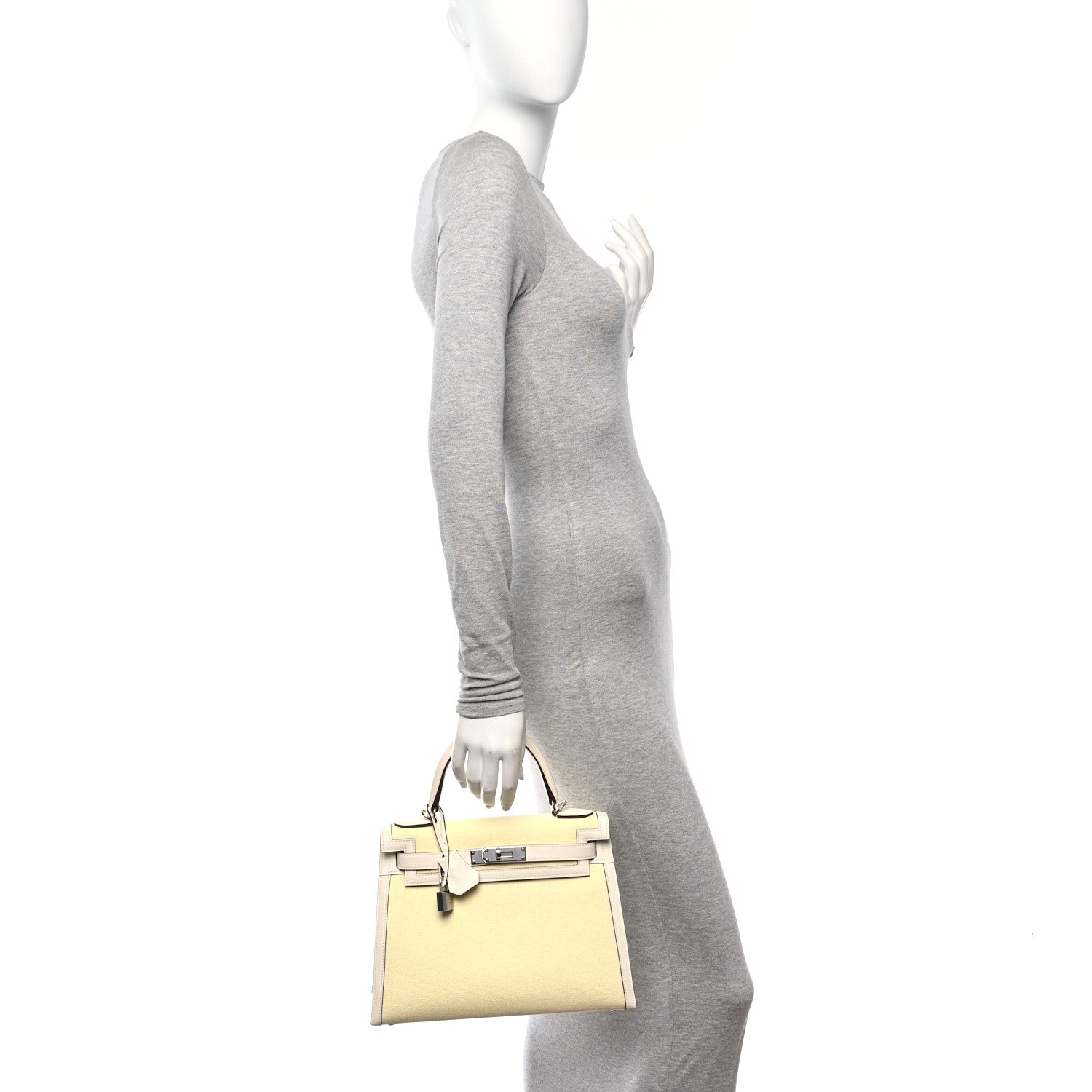 Hermes Toile H Swift Kelly Sellier 28 Nata Jaune Citron 2 of 10