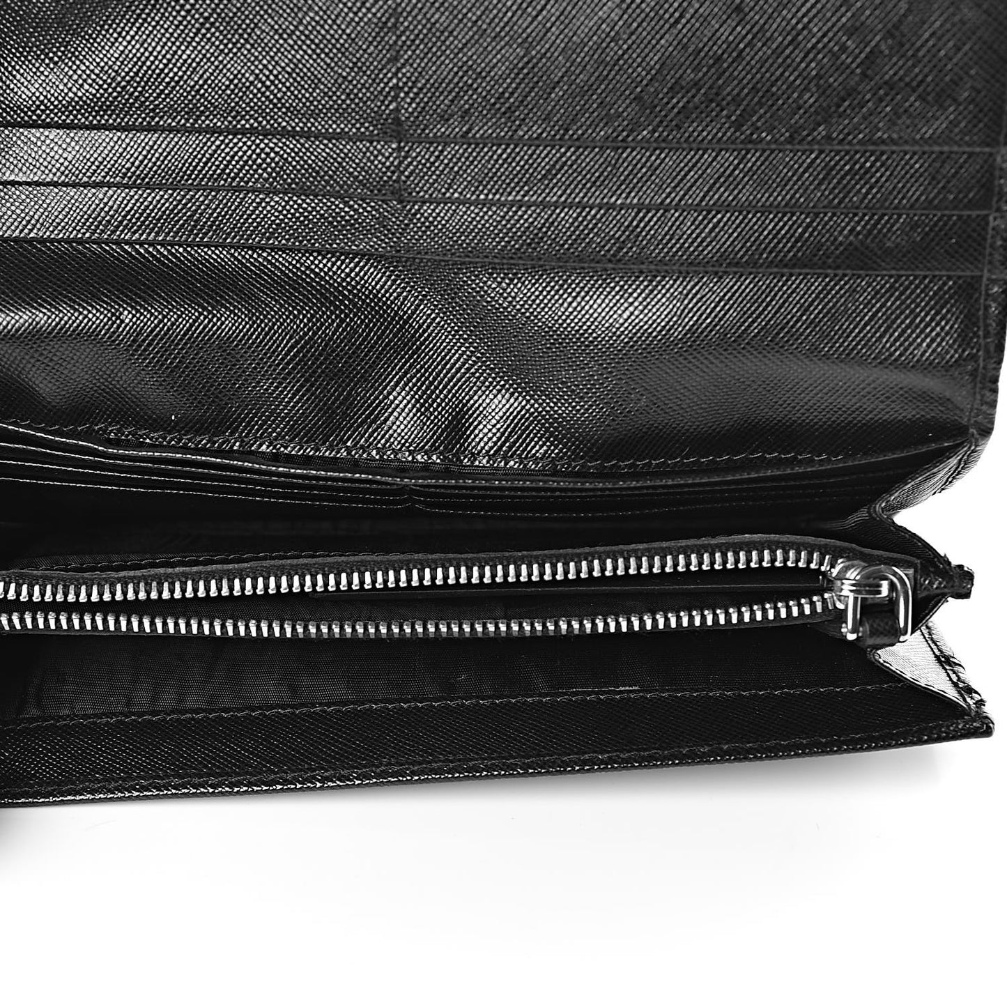 Saffiano Continental Flap Wallet Black