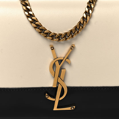 Saint Laurent Nappa Patent Calfskin Two-Toned Small Monogram Kate Satchel Alabastro Black 7 of 10