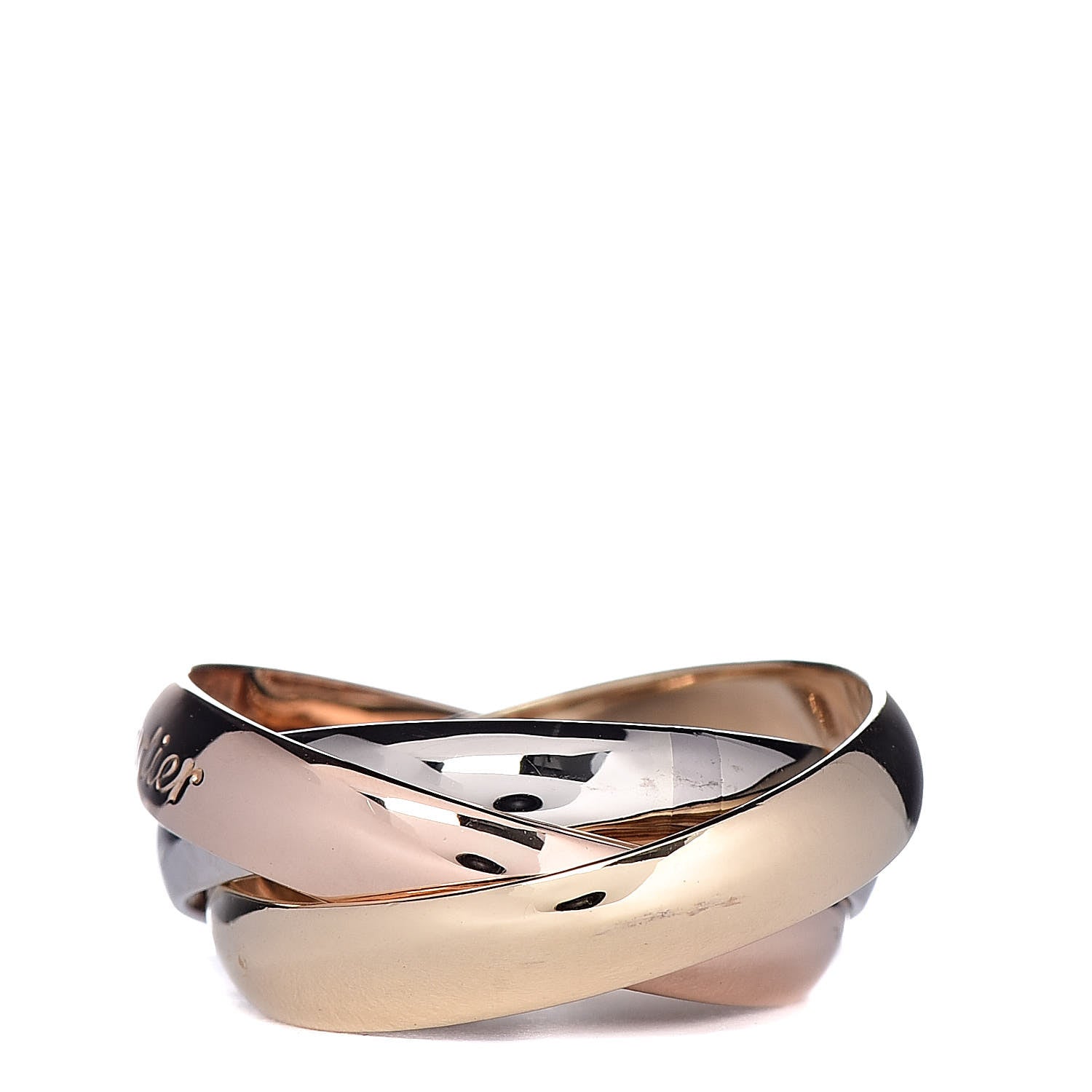 Cartier 18K Pink Yellow White Gold Les Must De Trinity Ring 46 3.75 3 of 5