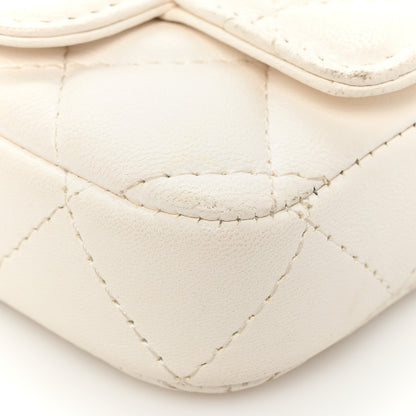 Chanel Lambskin Enamel Quilted Mini Chain Belt Bag White 13 of 19
