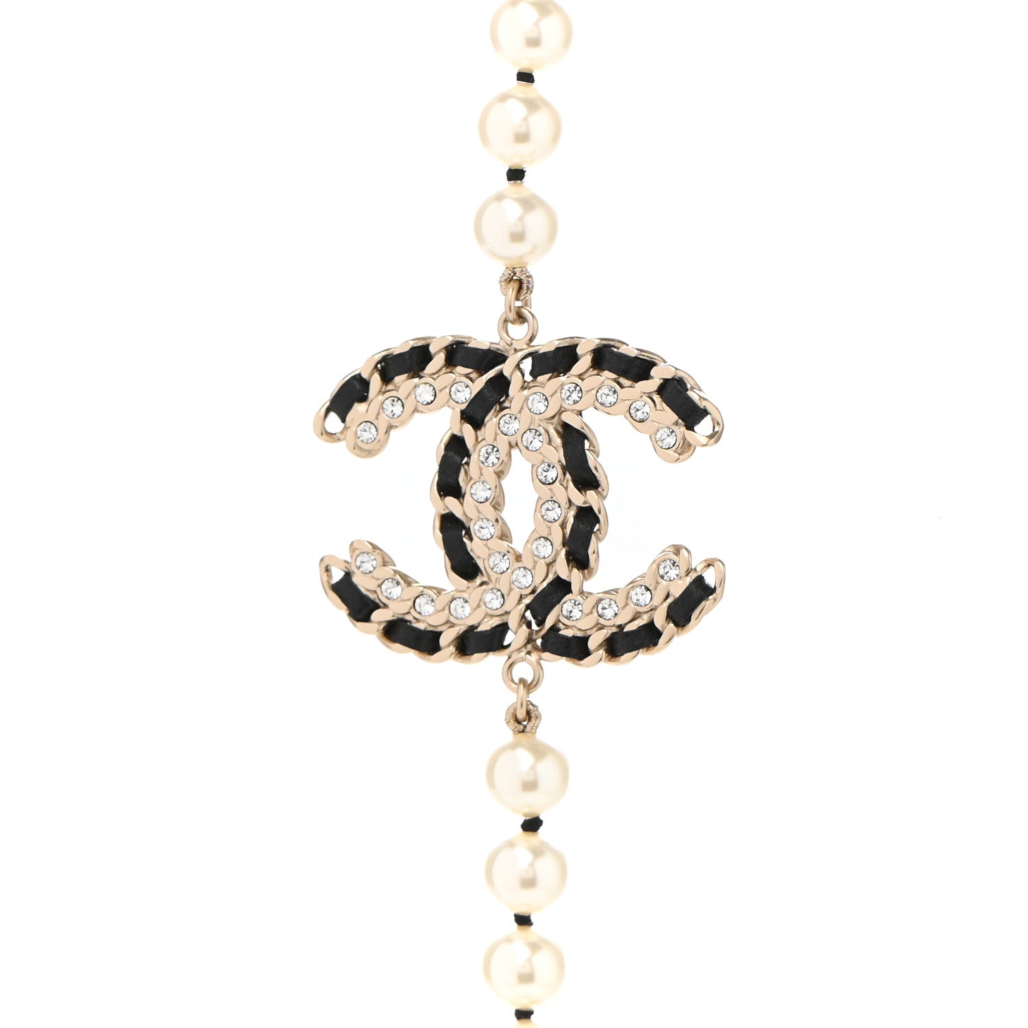 Chanel Pearl Lambskin CC Vintage Allure Necklace Gold 3 of 7