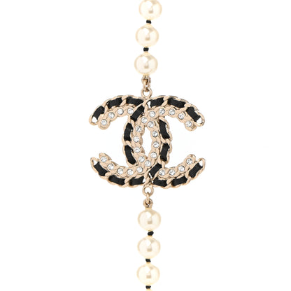 Chanel Pearl Lambskin CC Vintage Allure Necklace Gold 3 of 7