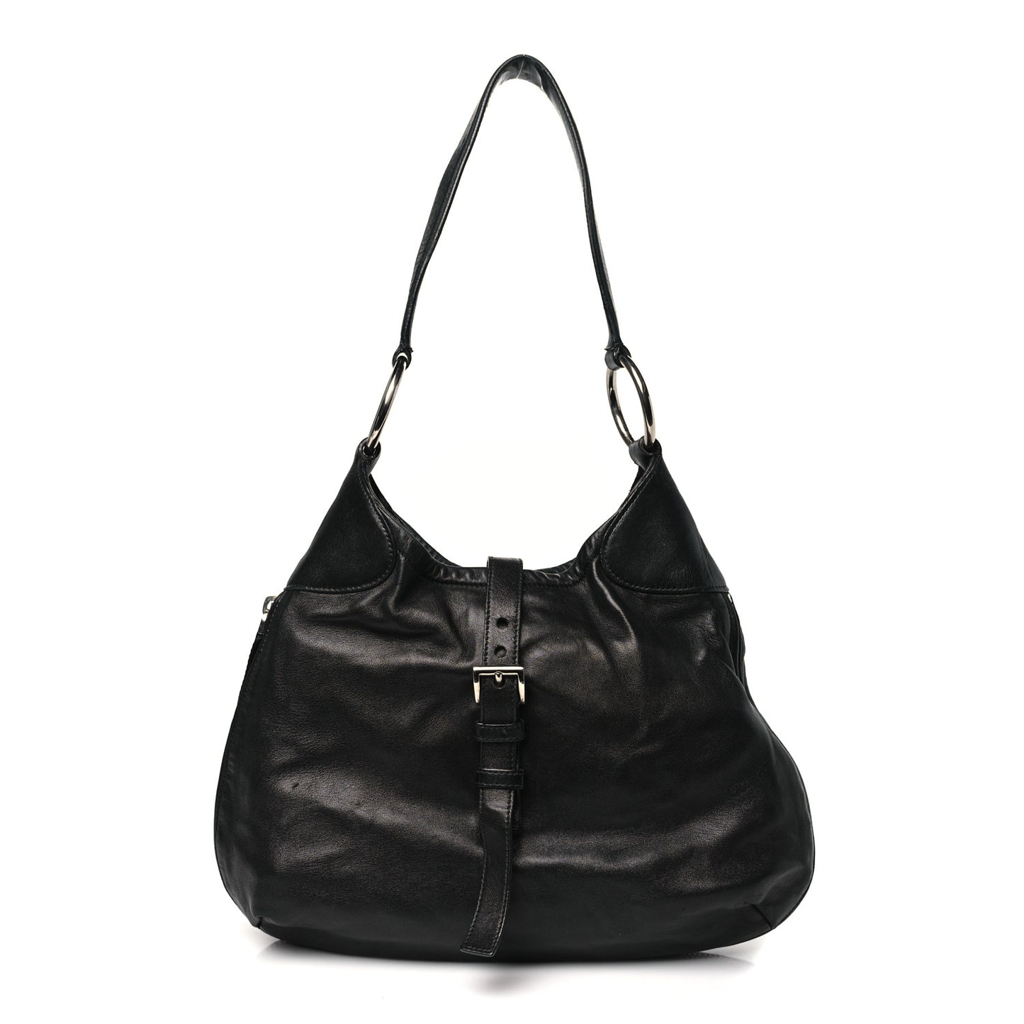 Nappa Zip Hobo Black