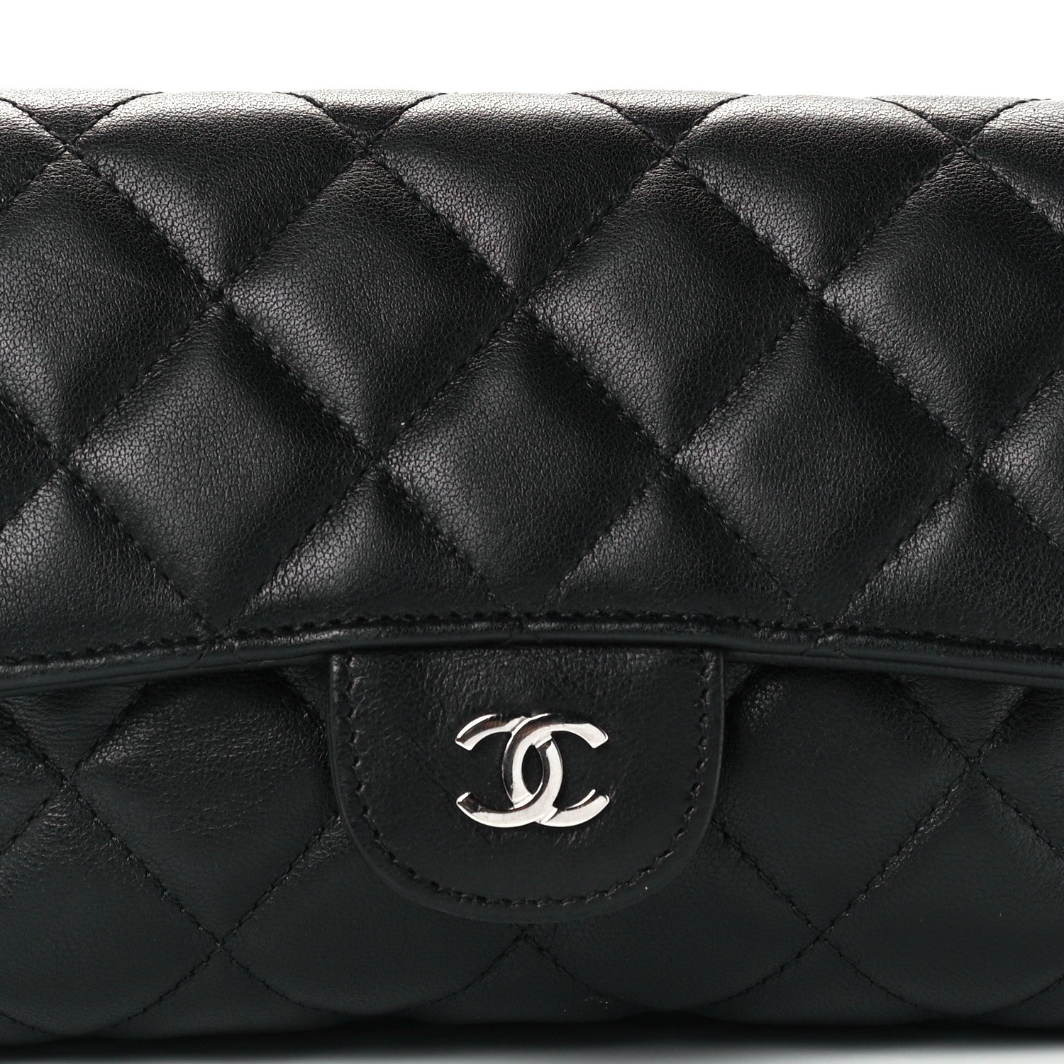 Chanel Lambskin Quilted Flap Cosmetic Case Black 9 of 12