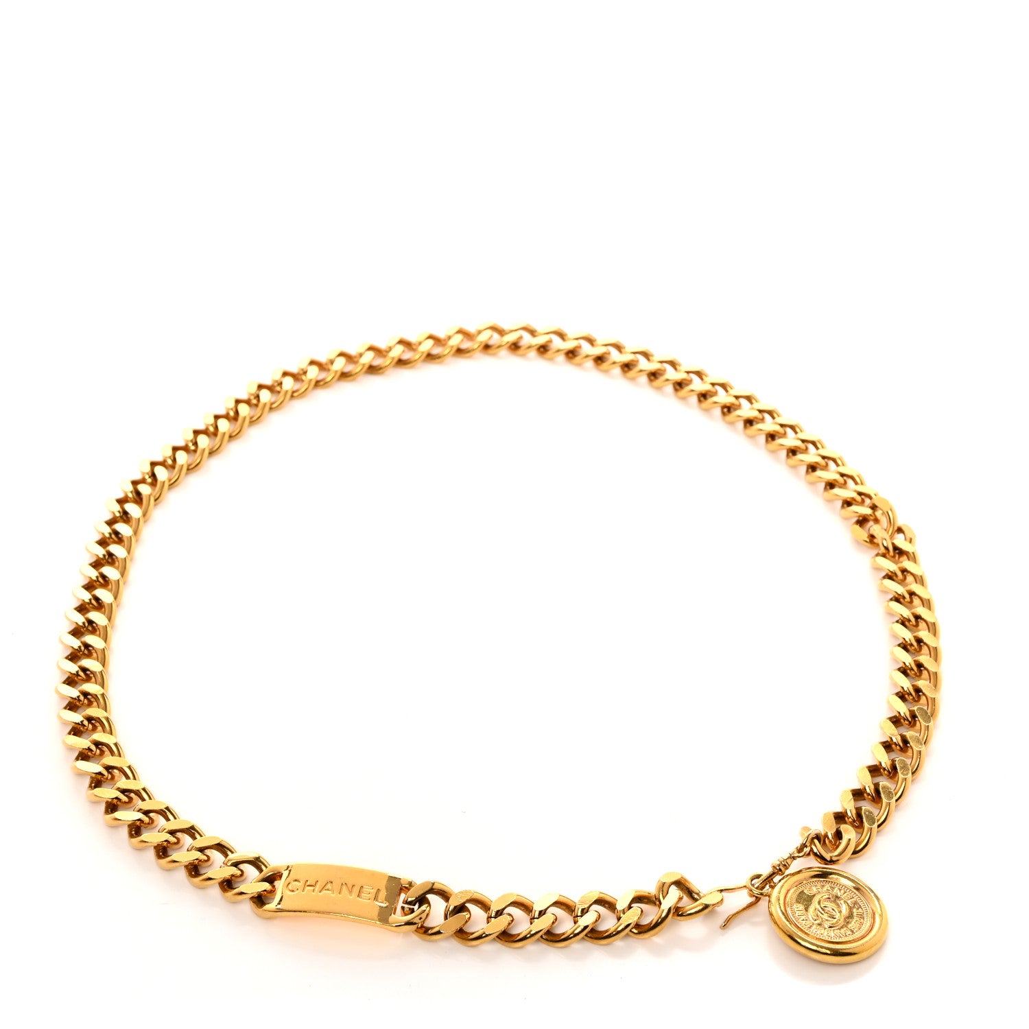 Chanel Metal Chain CC Medallion Belt Gold 1 of 4