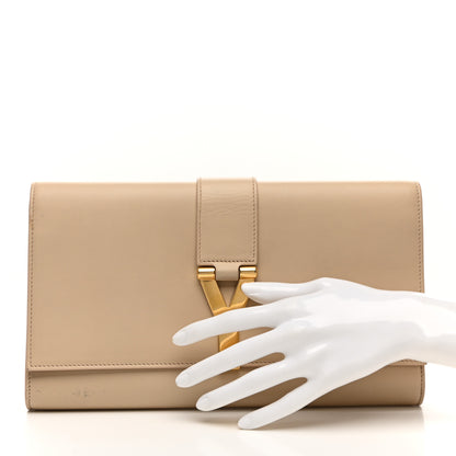 Saint Laurent Calfskin Classic Y Ligne Clutch Light Beige 2 of 10