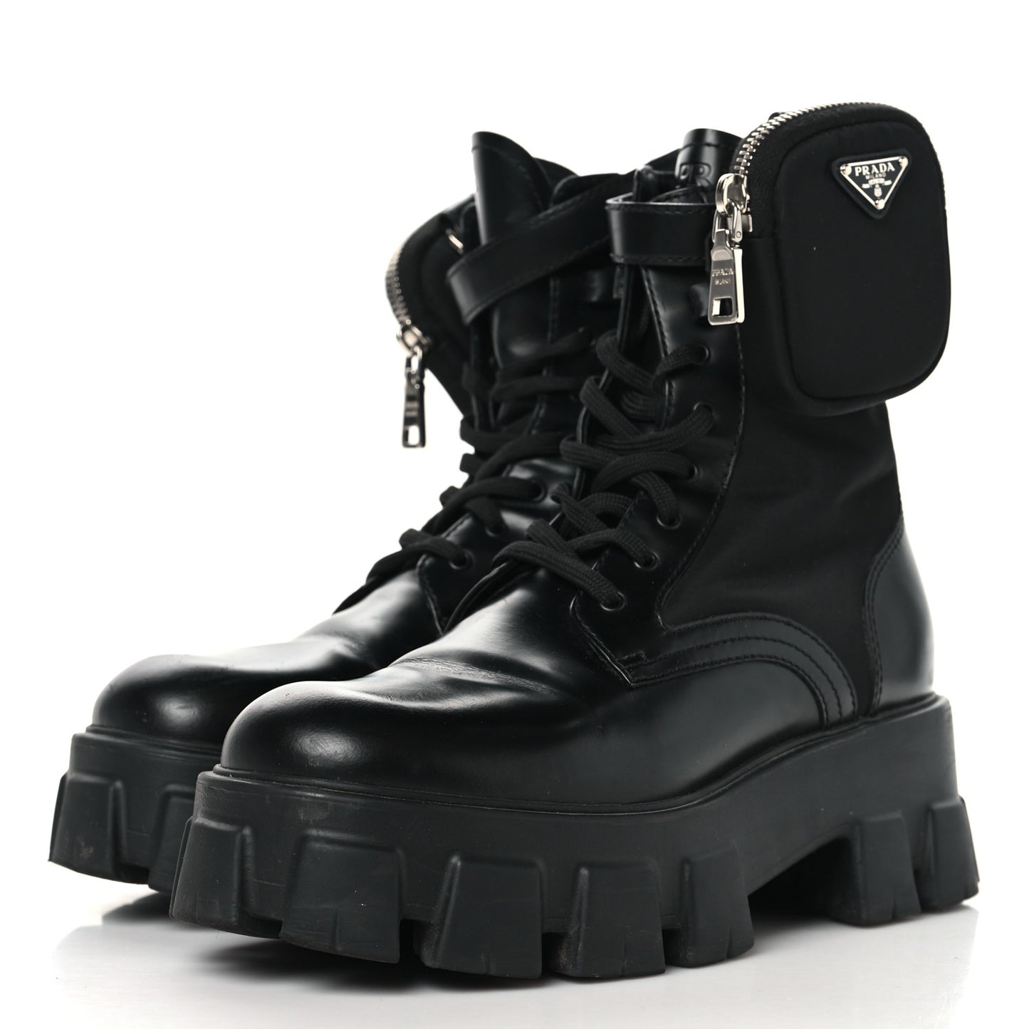 Spazzolato Rois Nylon Metal Triangle Logo Monolith Pouch Pocket 55mm Boots 39 Black