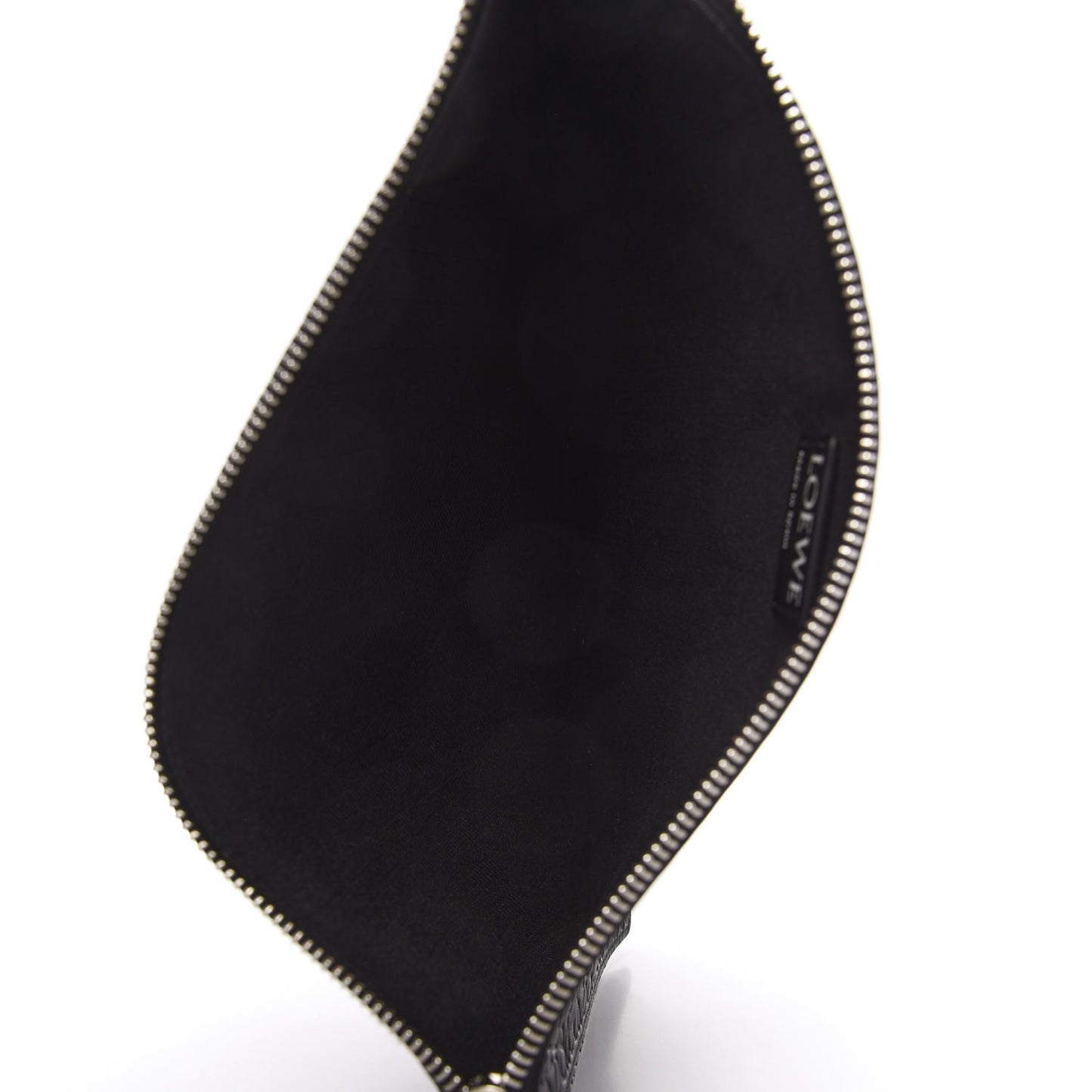 Calfskin Embossed Flat Pouch Black