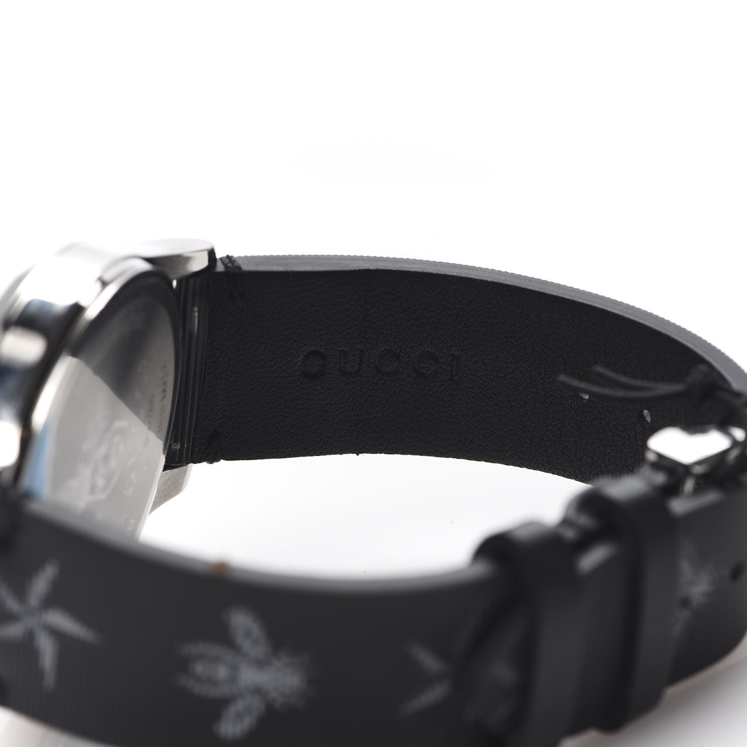 Gucci Stainless Steel Calfskin 38mm G-Timeless Bee Star Hologram Quartz Watch Black 6 of 8