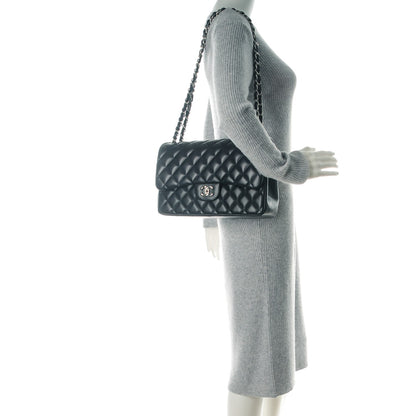 Chanel Lambskin Quilted Jumbo Double Flap Dark Navy Blue 2 of 8
