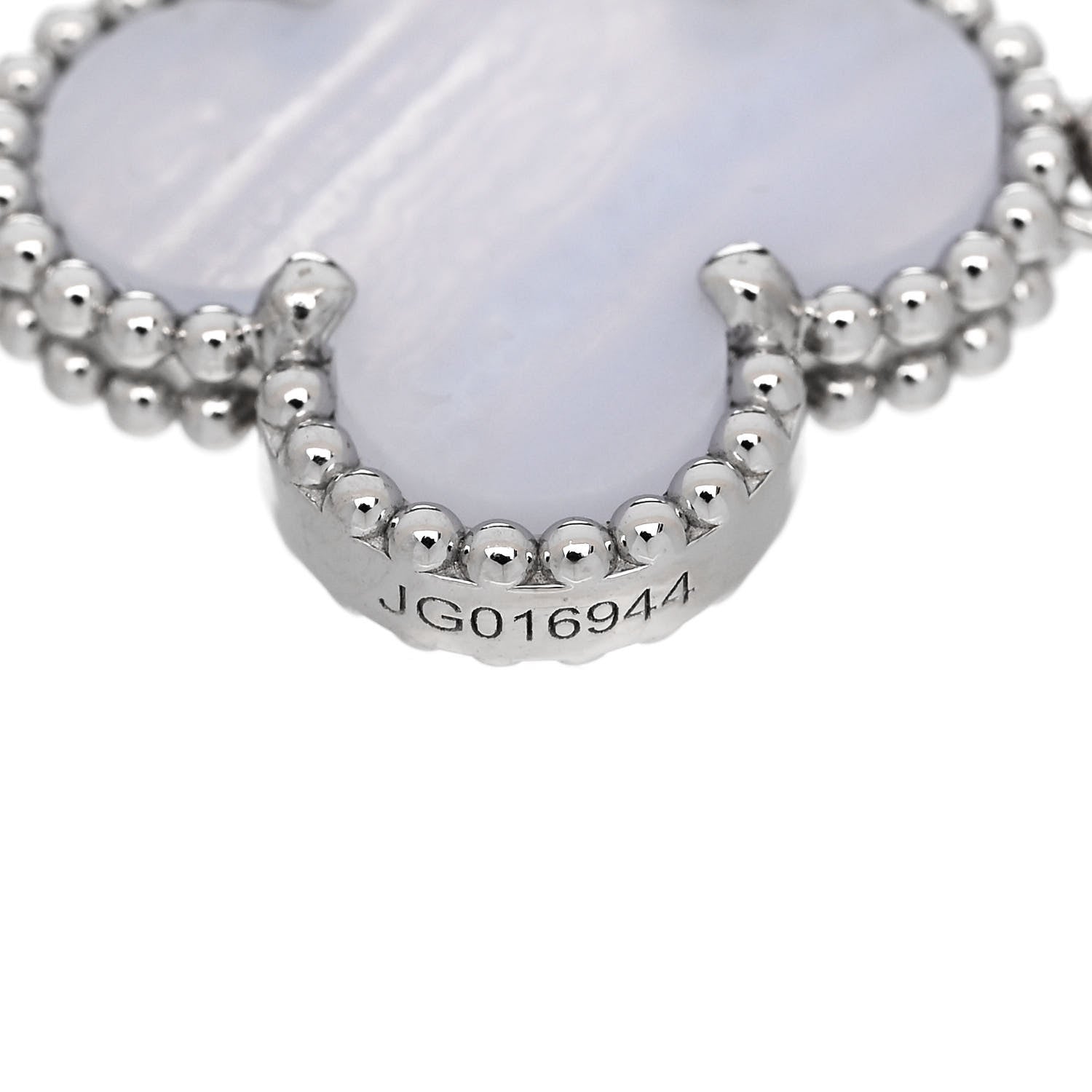 Van Cleef & Arpels 18K White Gold Chalcedony 5 Motifs Vintage Alhambra Bracelet 4 of 5