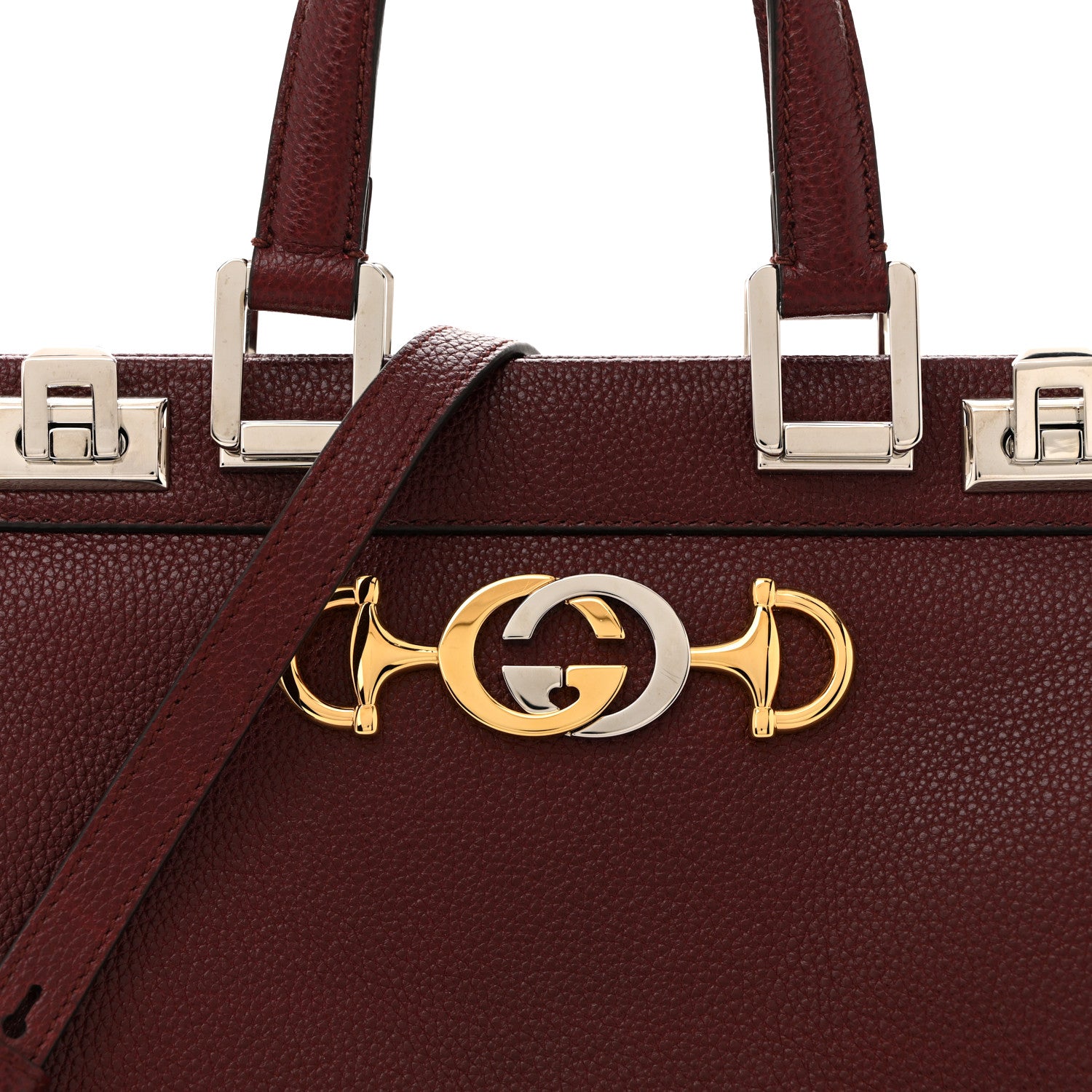 Gucci Grainy Calfskin Small Zumi Top Handle Bag Vintage Bordeaux 8 of 14
