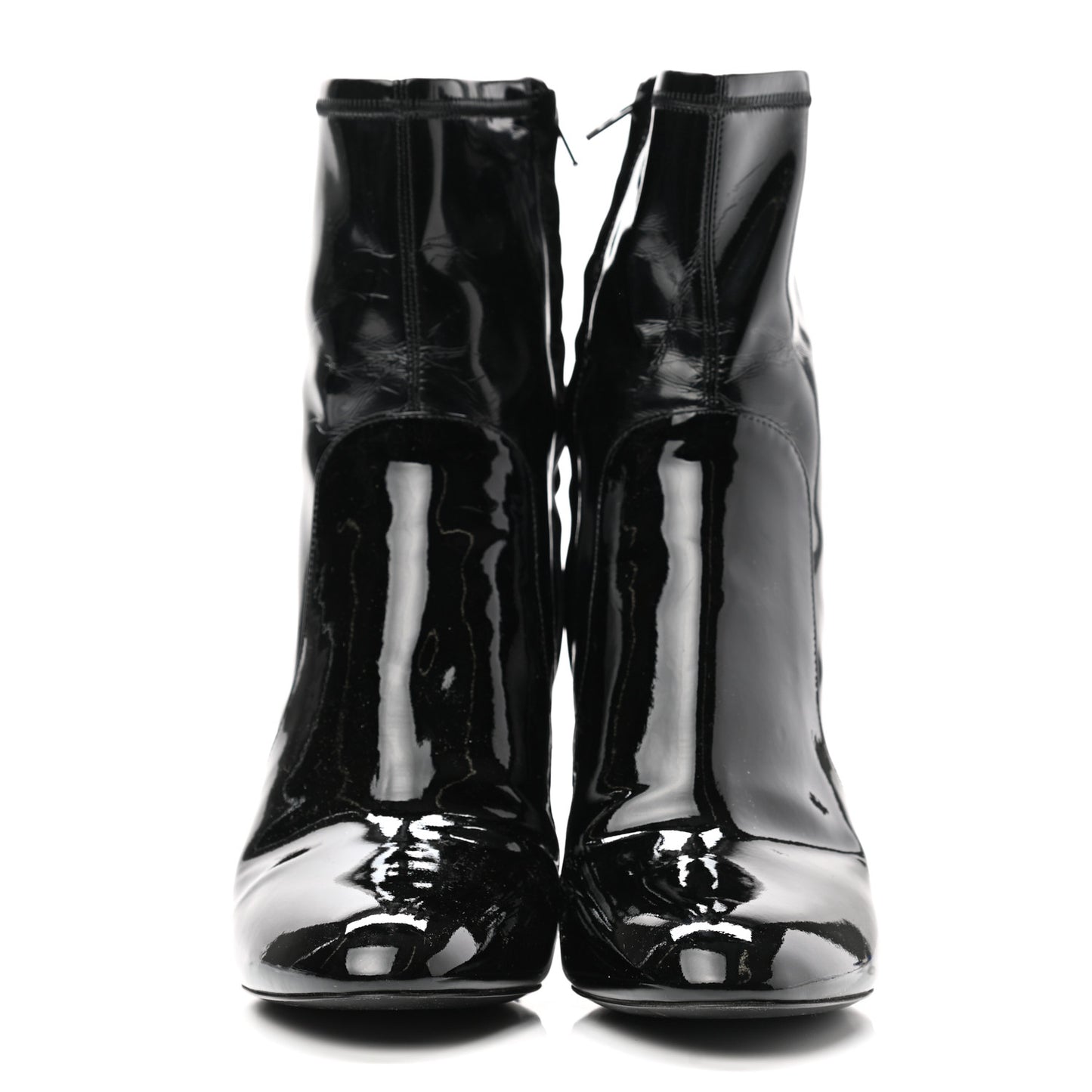 Patent Silhouette Ankle Boots 38.5 Black