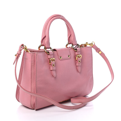 Miu Miu Goatskin Madras Shopping Tote Rosa Gemma 2 of 9