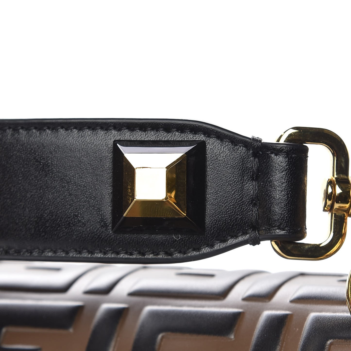 Vitello Liberty Bi-Color FF 1974 Embossed Kan I Shoulder Bag Black Maya