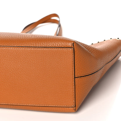 Valentino Garavani Grained Calfskin Rockstud Shoulder Tote Tan 9 of 11