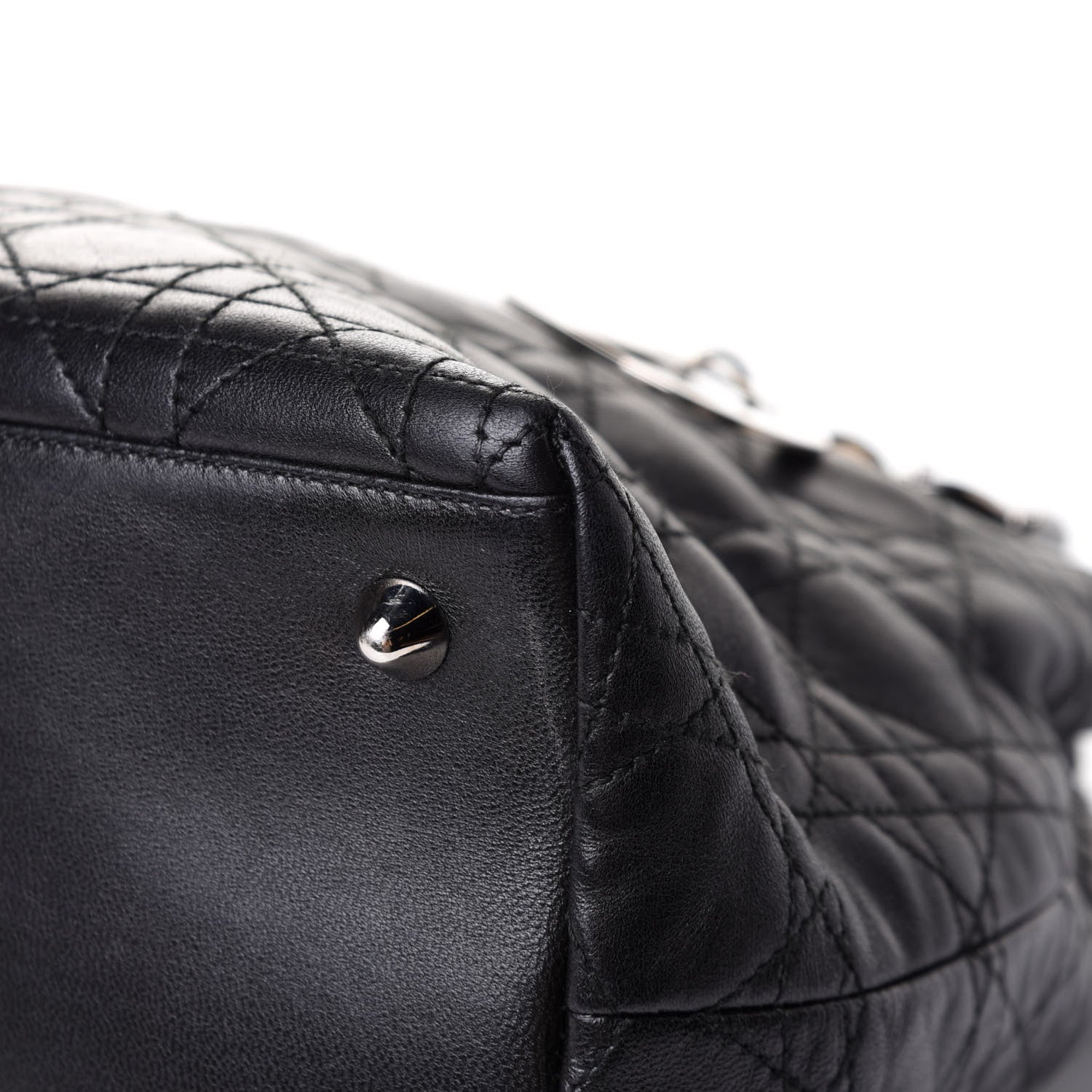 Christian Dior Lambskin Cannage Small Soft Lady Dior Tote Black 9 of 11