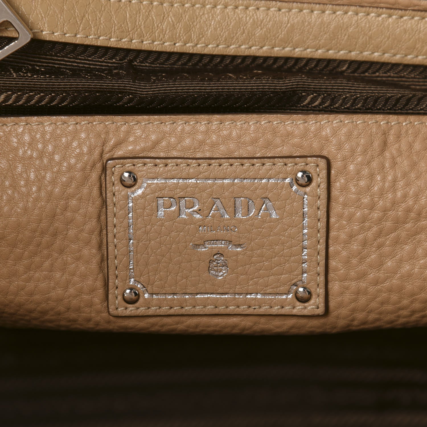 Prada Vitello Daino Tote Sabbia 9 of 10