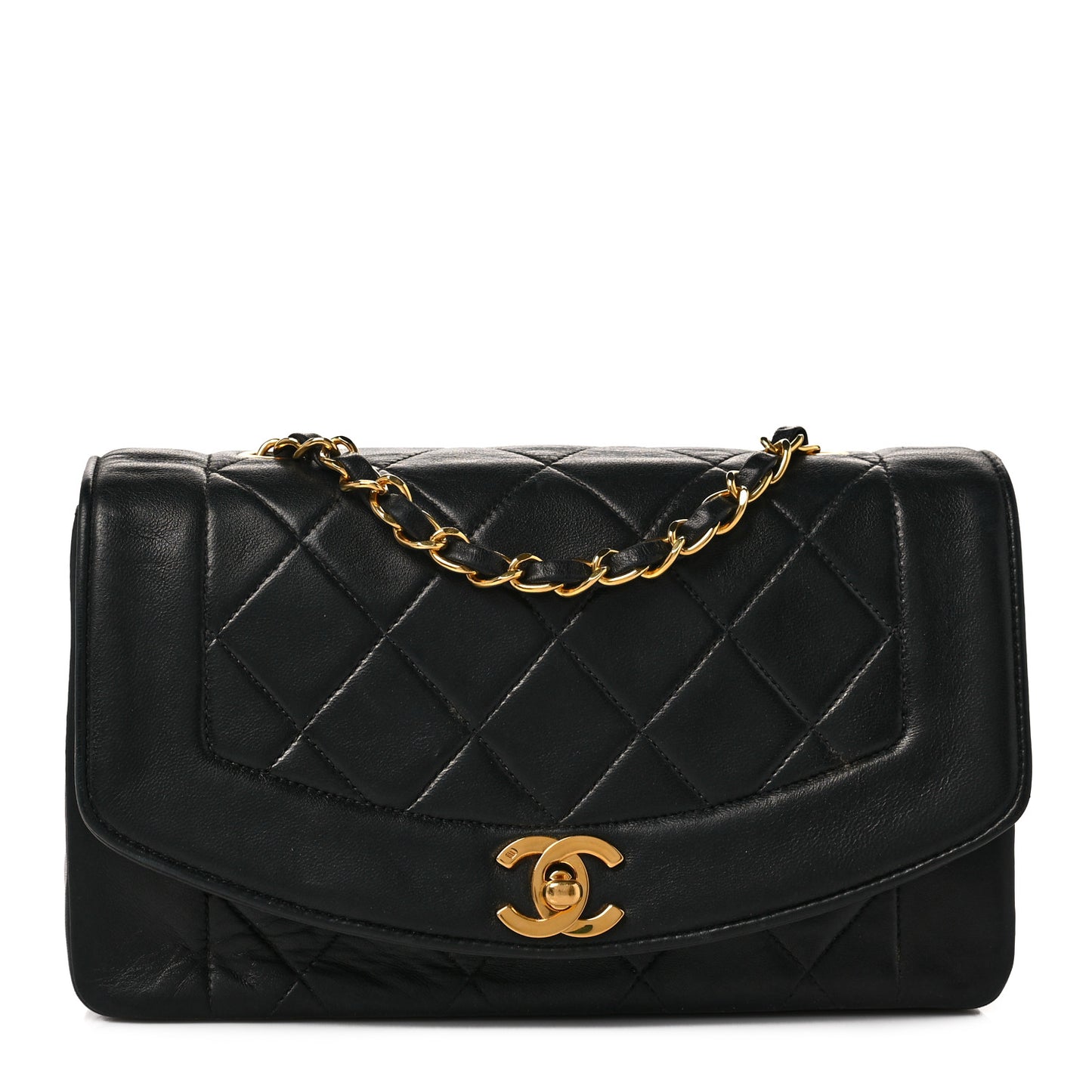 Lambskin Quilted Small Single Flap Black