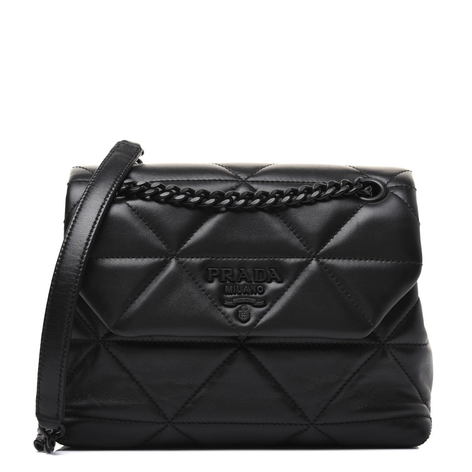 Prada Nappa Triangle Stitched Small Spectrum Bag Black 1 of 18