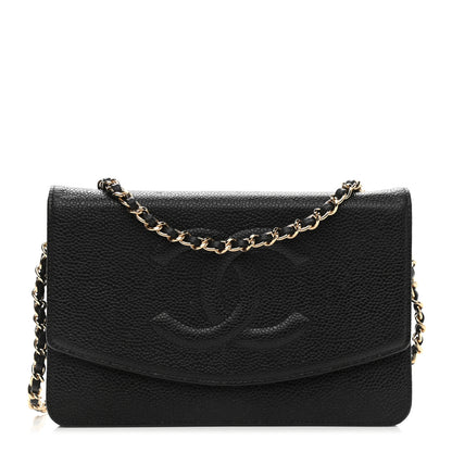 Chanel Caviar Timeless CC Wallet On Chain WOC Black 1 of 12