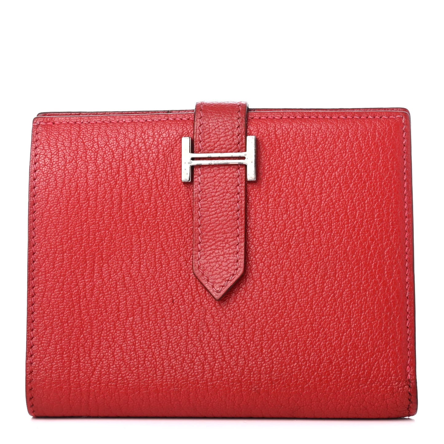 Chevre Mysore Bearn Compact Wallet Rouge Vif