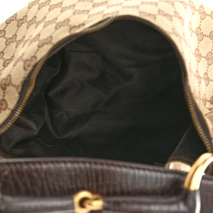 Gucci Monogram Medium Horsebit Chain Hobo Dark Brown 5 of 10