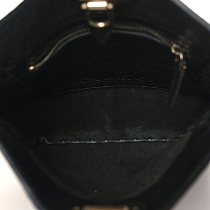 Valentino Garavani Pebbled Calfskin Mini Rockstud Flip-Lock Messenger Bag Black 5 of 8